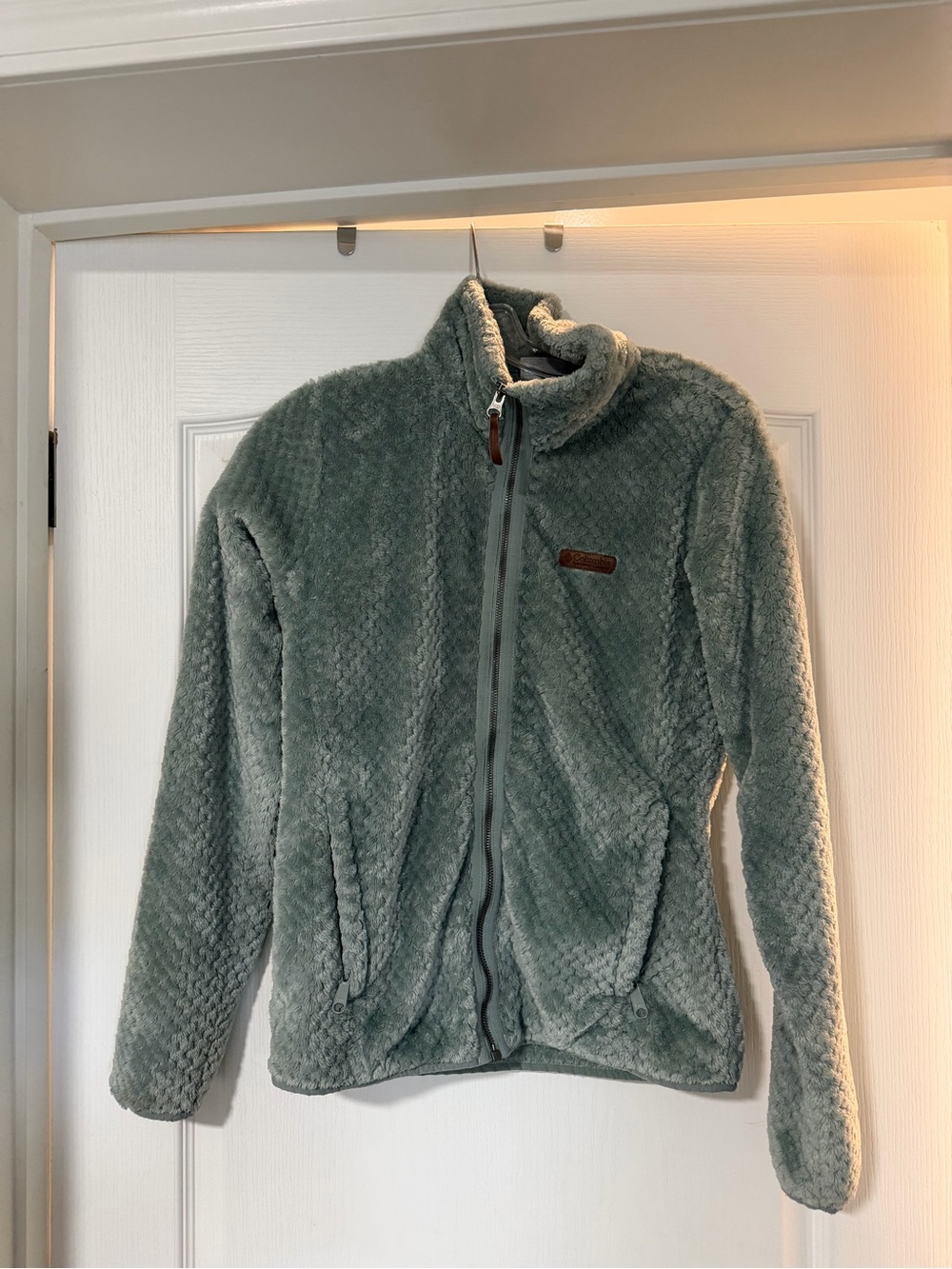 Columbia Plush Full-Zip Teddy Jacket in Sage Green